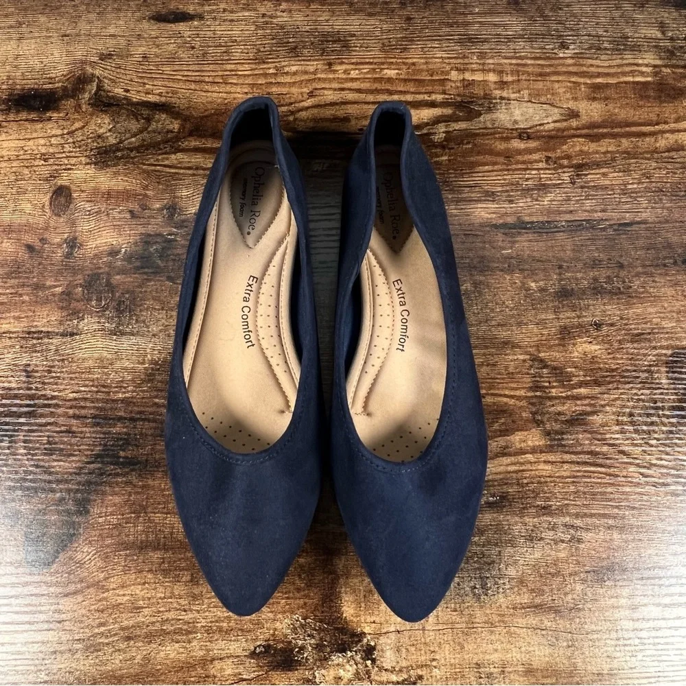 Ophelia Roe Flat Shoes Phoebe Slip On Blue Casual Point Toe Comfort women's 9.5‎